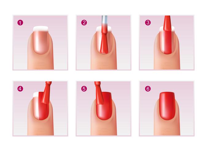 Set de proceso de manicura vector