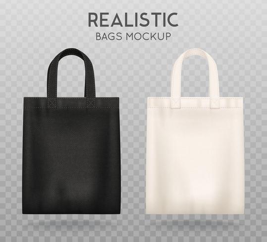 Black White Tote Bags Transparent Background vector