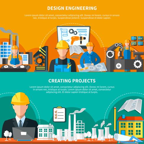 Industrial Design Banners Collection vector