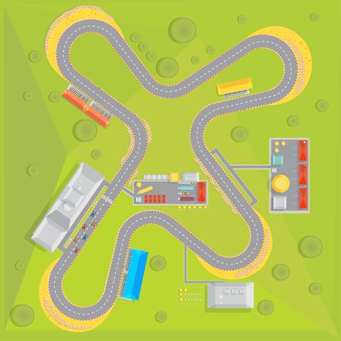 Racing Course Flat Composition vector