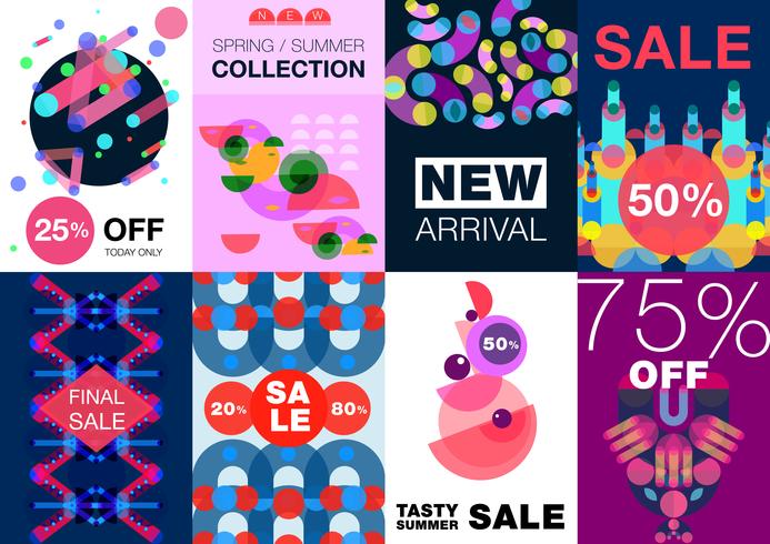 Abstract Artwork Posters Set vector