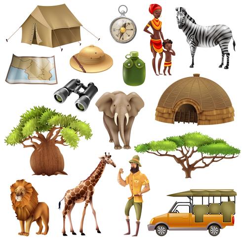 Safari Set Icon Set vector