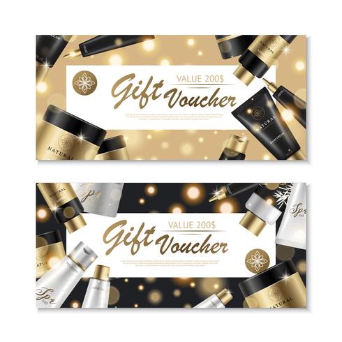 Cosmetic Gift Voucher Design vector