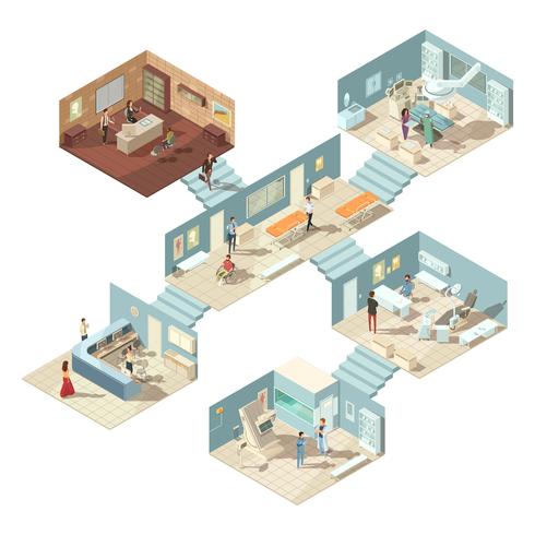 Hospital Isometric Concept vector