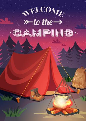 Bienvenido a Camping Poster vector