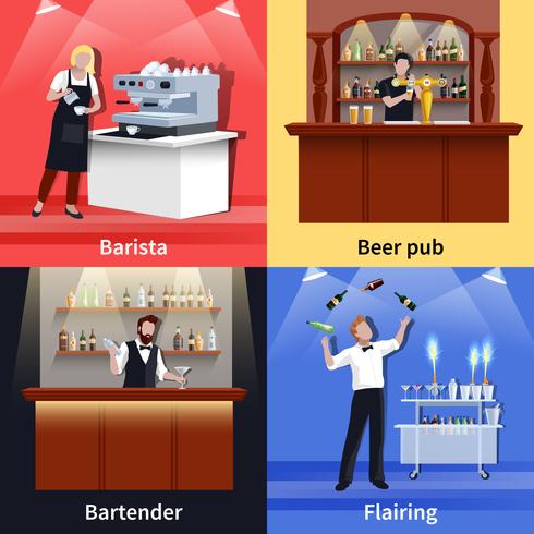 Cocktail People Icon Set vector