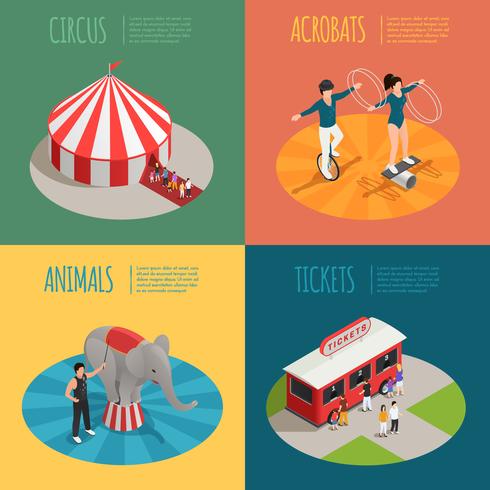 Circus Isometric 2x2 Design Concept vector