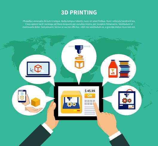 Volumetric Printer Design Concept vector