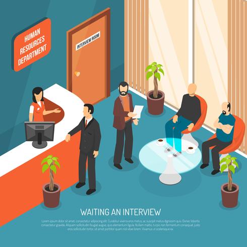 Interview Waiting Area Illustration  vector