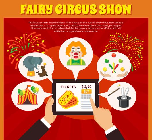 Circus website concept vector