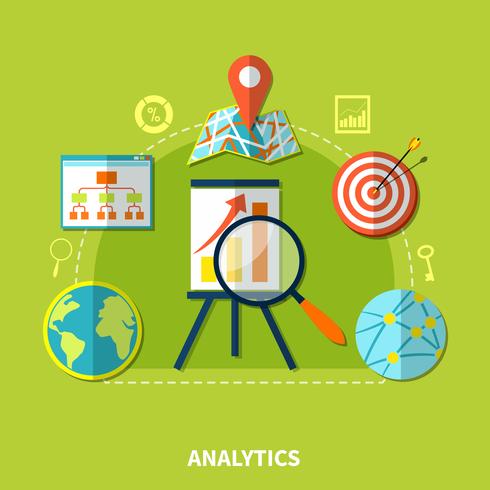 Composición de símbolos de analítica web vector