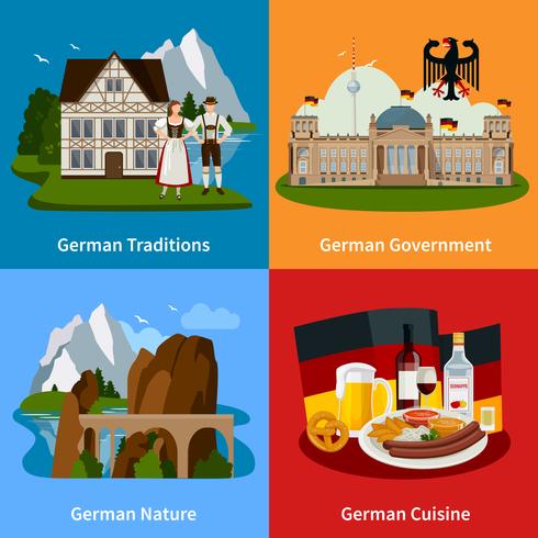 Concepto plano de viajes de Alemania vector