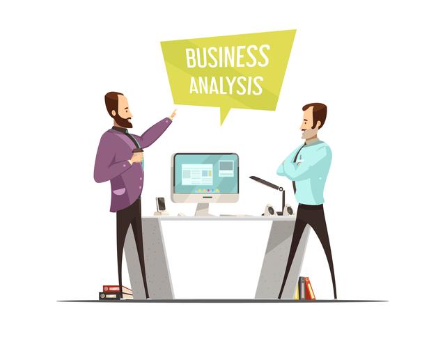 Business Analysis Cartoon Style Design vector