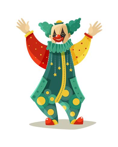 Funny Traveling Circus Clown Colorful Icon  vector