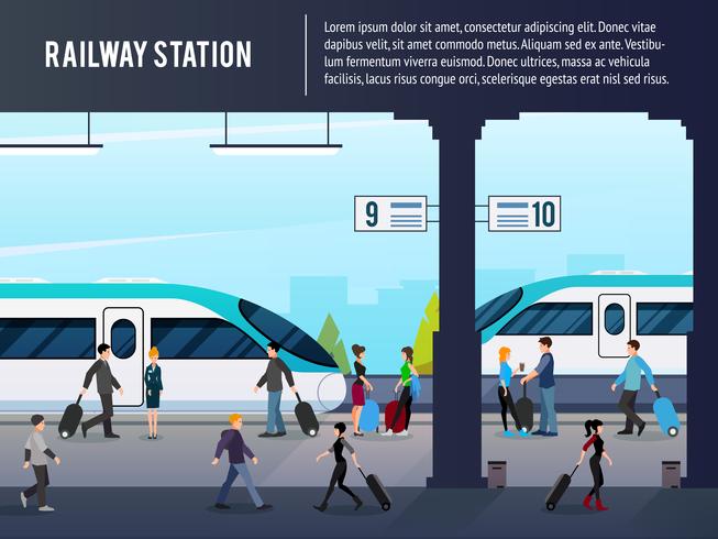 Intercity Railway Station Illustration vector