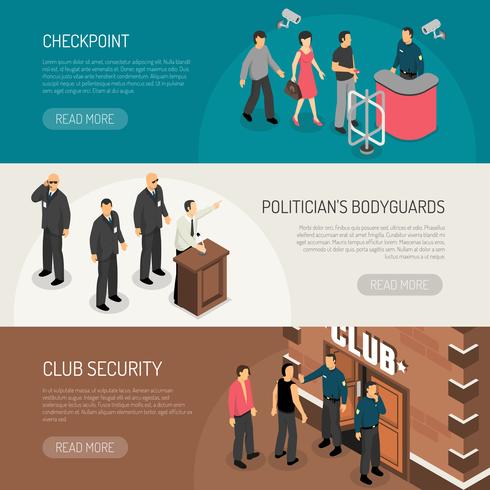Security Isometric Banners Set vector