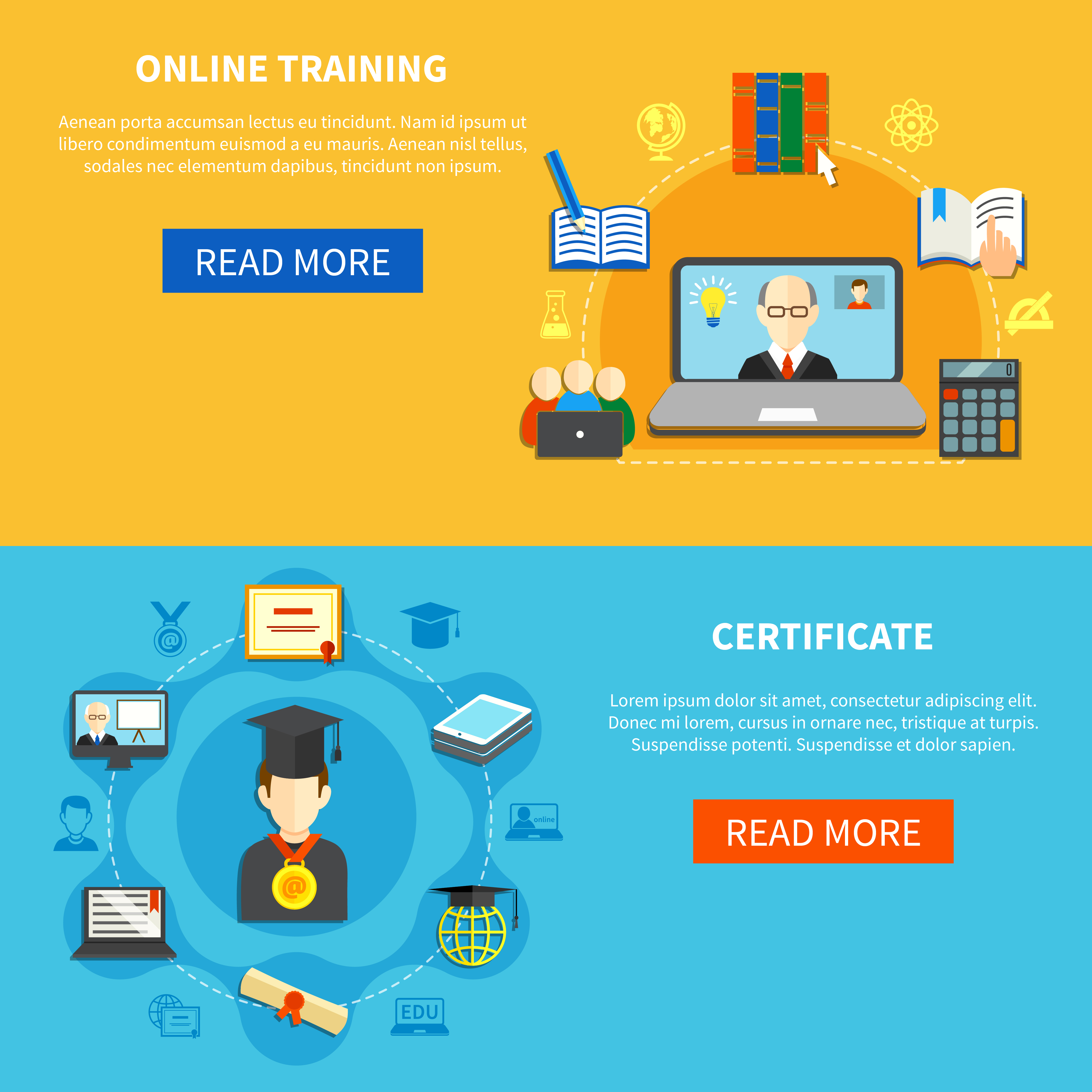 Download Online Training Banner Set 481626 Vector Art at Vecteezy