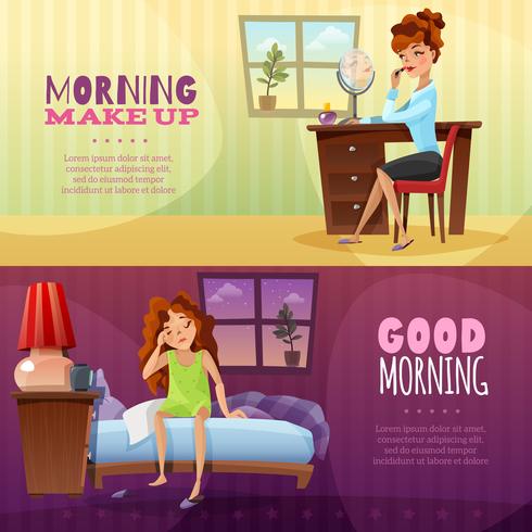 Buenos dias Banners horizontales vector