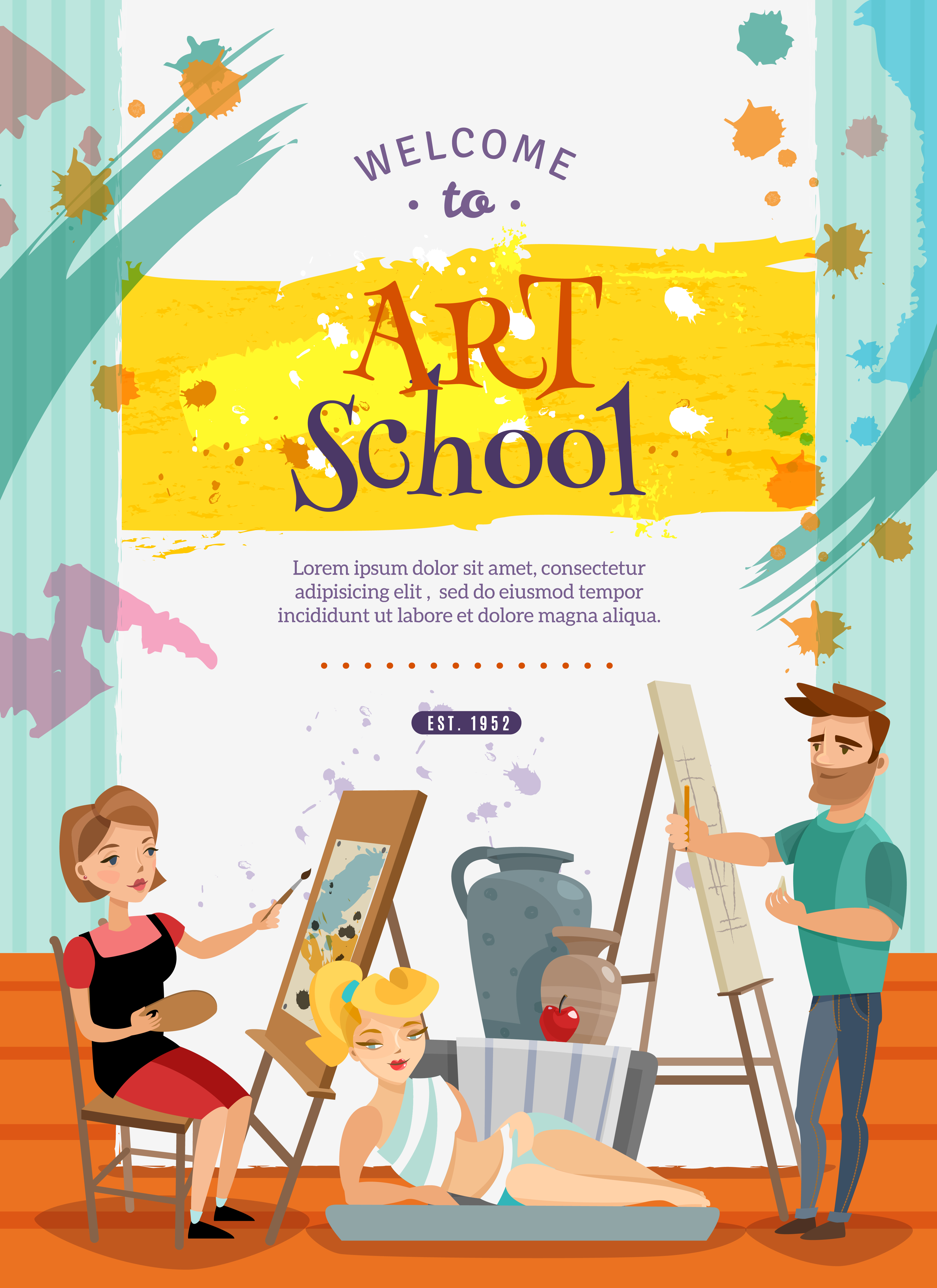 Visual Art School Classes Offer Poster 481637 Vector Art at Vecteezy