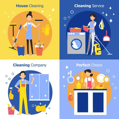 Cleaning People Concept vector