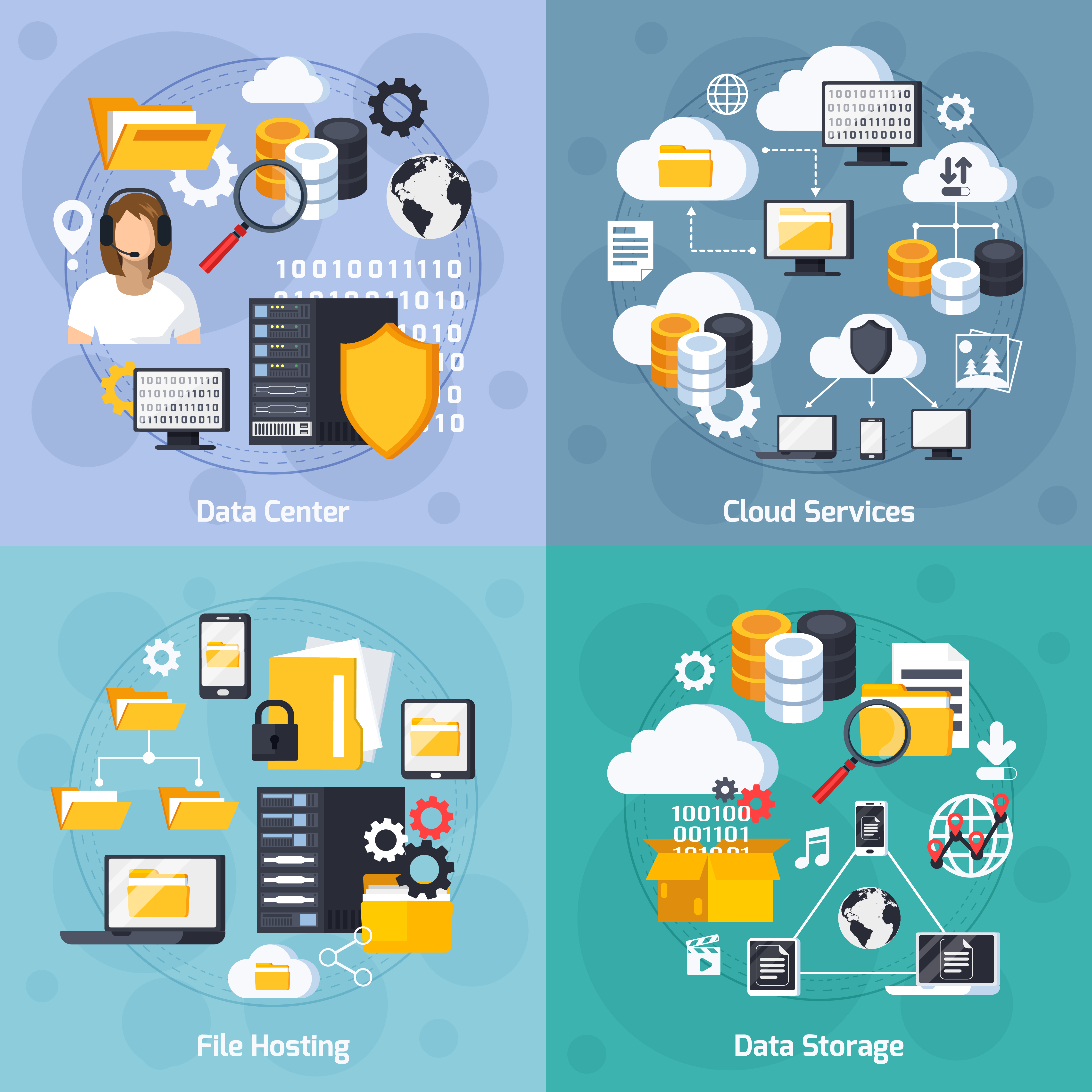 Download Hosting Services Concept Icons Set 481704 - Download Free Vectors, Clipart Graphics & Vector Art
