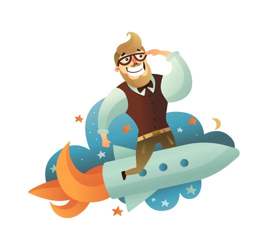 Startup Man Composition vector