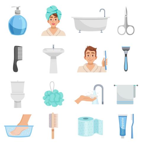 Hygiene Products Icon Set vector