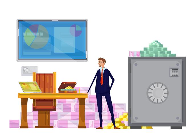 Rich Financial Clerk Composition vector