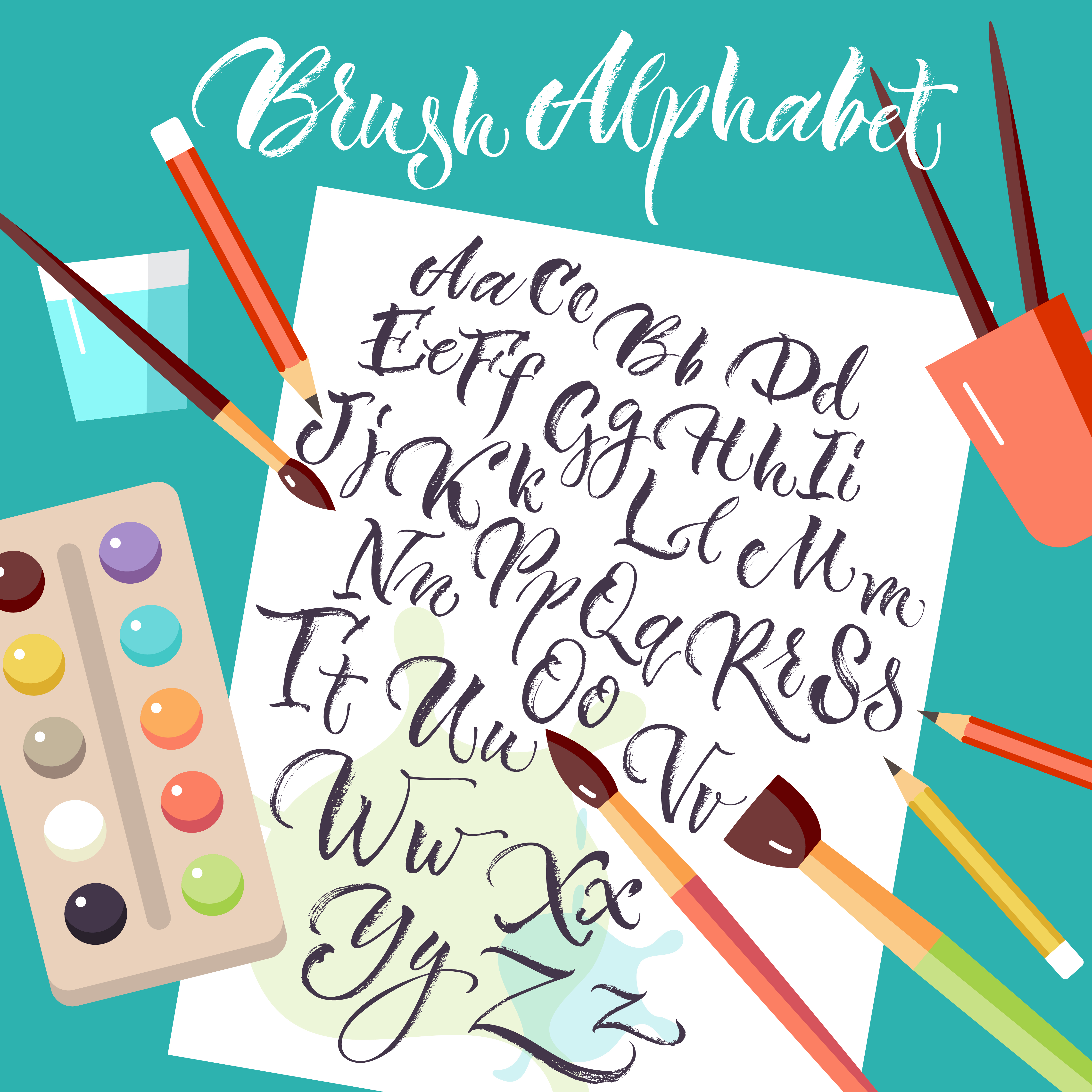 Paper Sheet With Hand Drawn Alphabet 481760 - Download Free Vectors