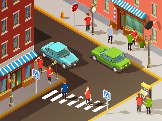 City Navigation Isometric Set vector