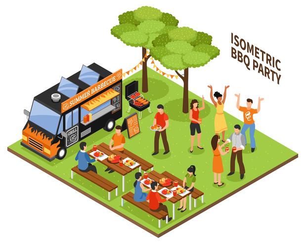 Isometric BBQ Party vector
