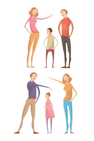 Parents Abuse Child Compositions vector