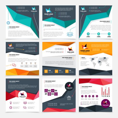 Company Flyer Templates Set vector