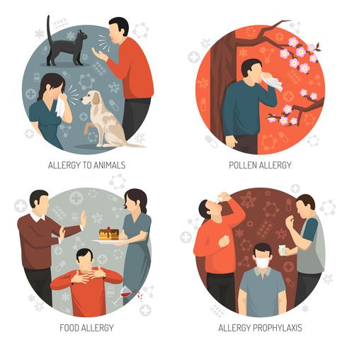 Allergic Design Icon Set vector