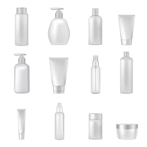 Cosméticos Botellas Tubos Vacíos Clear Set vector