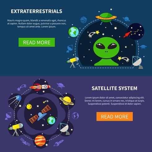 Conjunto de Banners del sistema de satélite vector