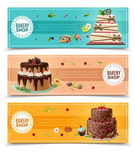 Pasteles Banners Set vector