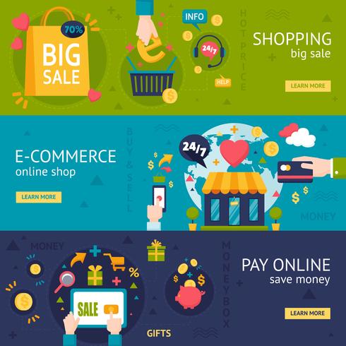 E-commerce Shopping Horizontal Banners vector