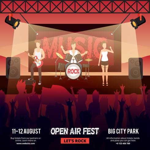 Open Air Festival Banner vector