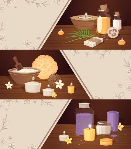 Spa Beauty Cartoon Horizontal Banners vector