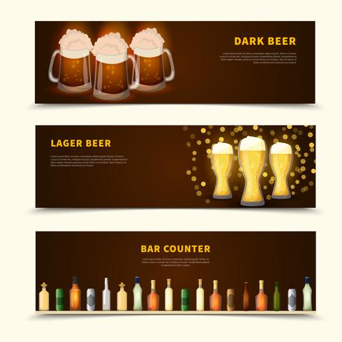 Conjunto de Banners de cerveza vector