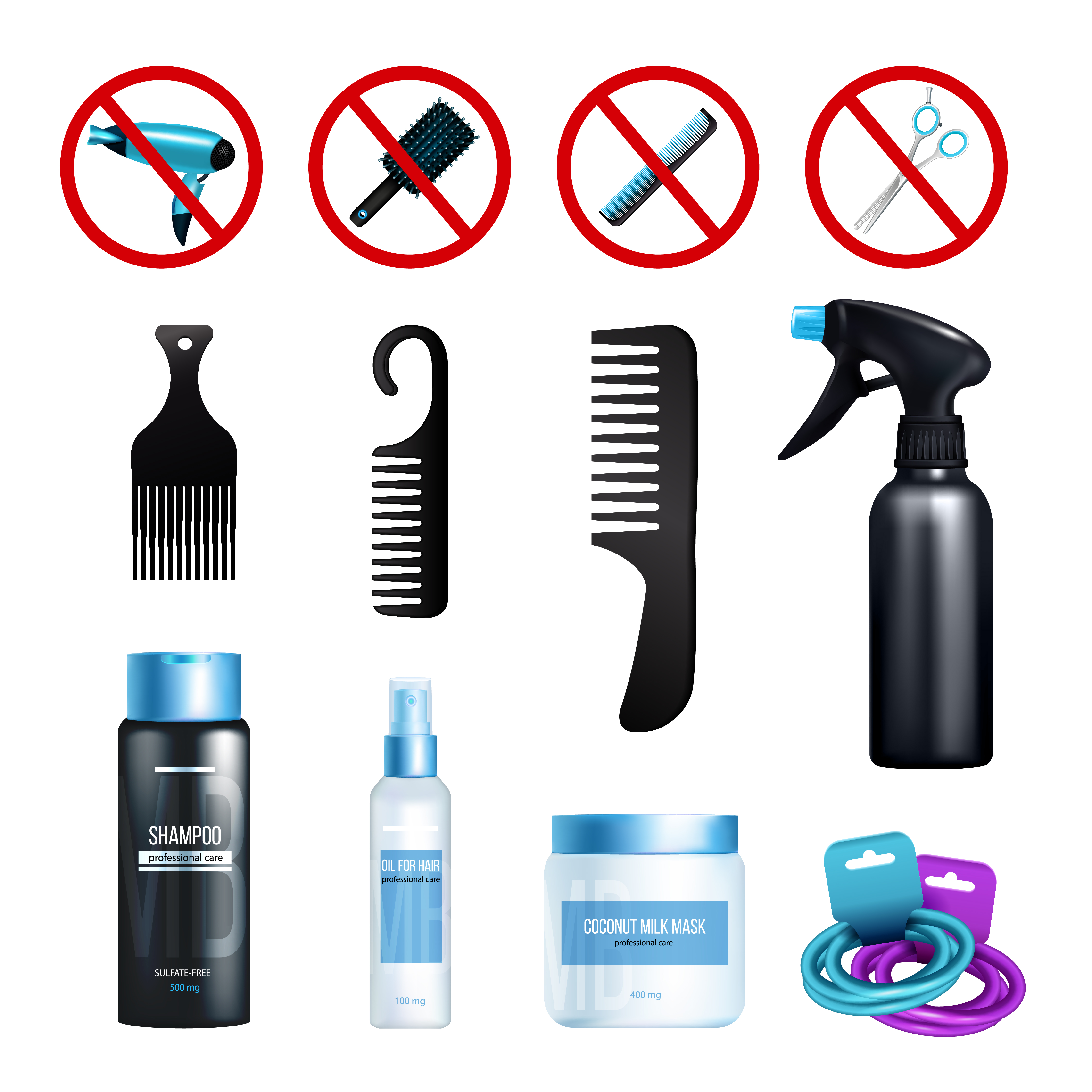 Natural Afro Hair Icon Set Download Free Vectors Clipart