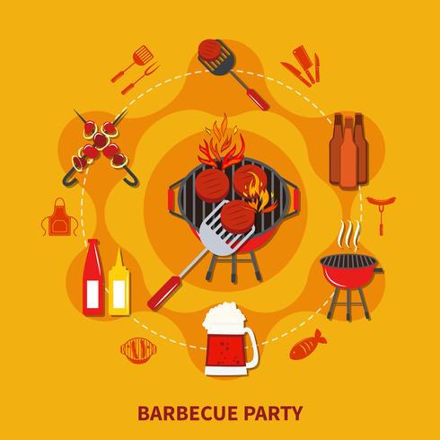 Barbecue Party Flat vector