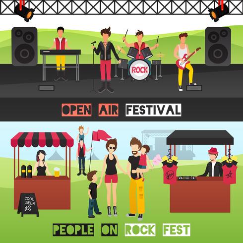 Festival al aire libre Banners Set vector