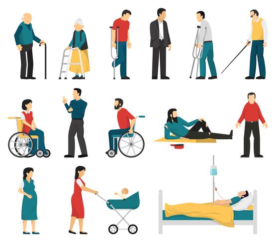 Disabled People Set vector