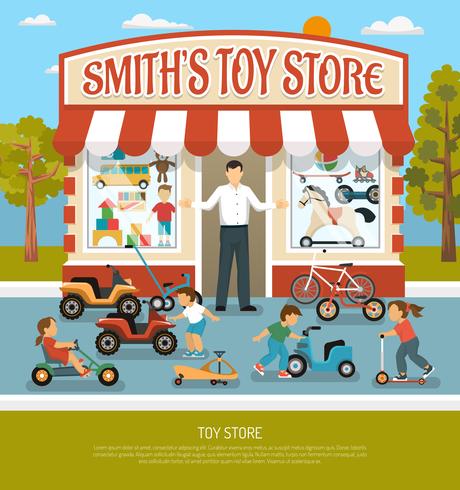 Toy Shop Flat Background vector