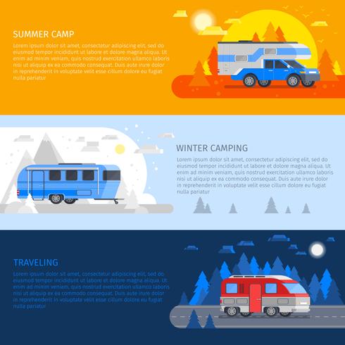 Recreational Vehicles Banner Set vector