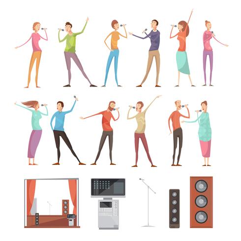 Karaoke Party Elements Set vector