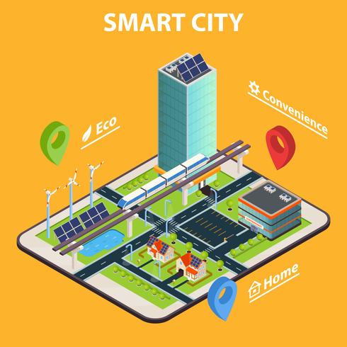 Smart City Tablet Concept vector