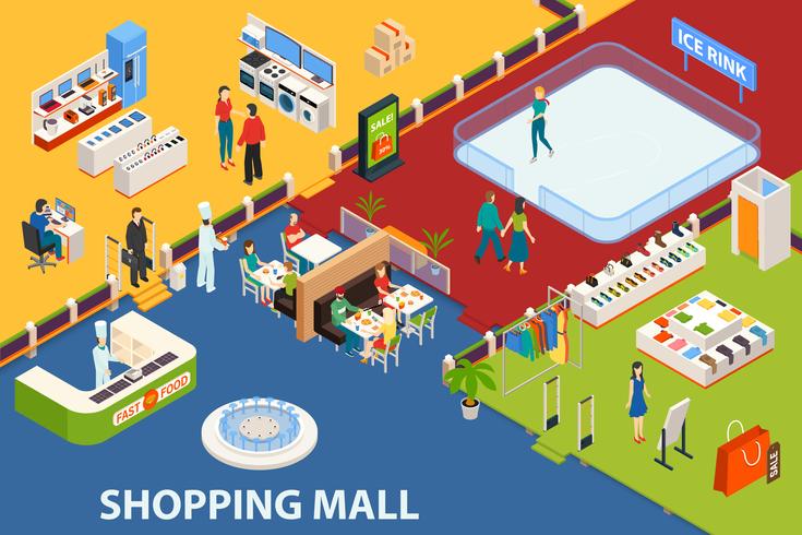 Shopping Center Set Object vector